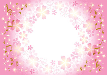 桜と音符ピンク