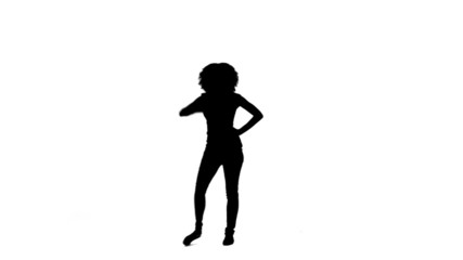 Silhouette of a energetic woman dancing 