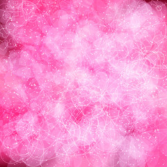 Valentine's day background with hearts and stars.