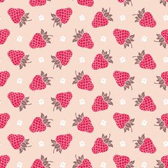 Seamless background with strawberries
