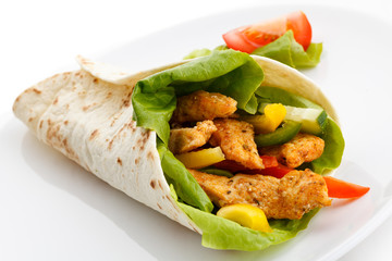 Kebab - grilled meat and vegetables