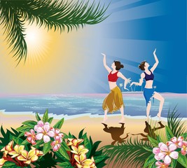 Fototapeta na wymiar Hawajski taniec