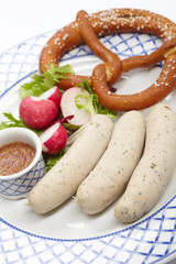 sausages with pretzel