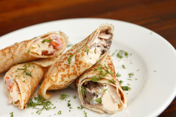 pancakes with chicken