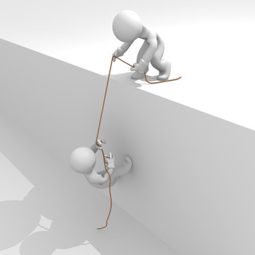 Helping hand, strong together, 3d image