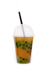 Bubble Tea Grüner Tee mit Orange und Waldmeister