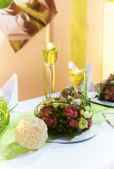 closeup part of wedding table