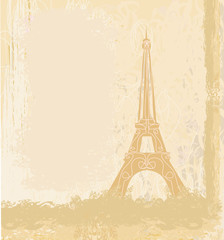 carte Eiffel rétro vintage