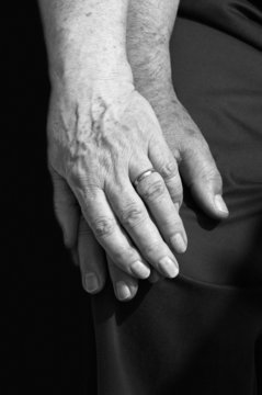 Seniors holding hands