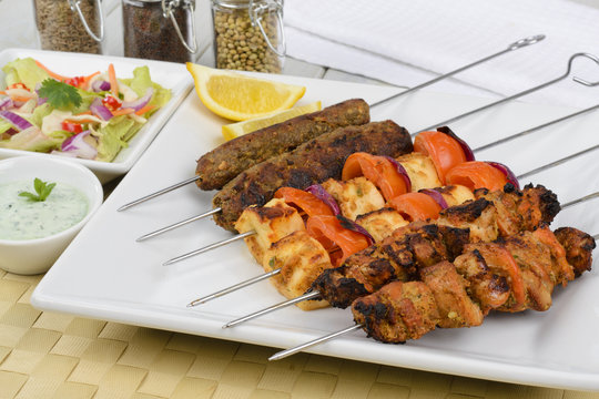 Kebabs - Chicken tikka, paneer tikka & seekh kebabs.
