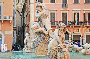 Piazza Navona,   Fontana del Nettuno, Roma