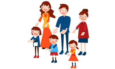 Happy family share their love