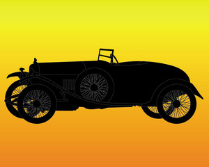 Fototapeta na wymiar silhouette of a retro car