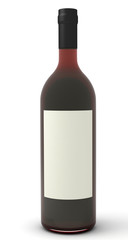 Red wine with blank label.