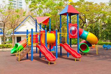 Colorful playground in a city
