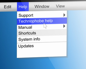 Technophobe concept.