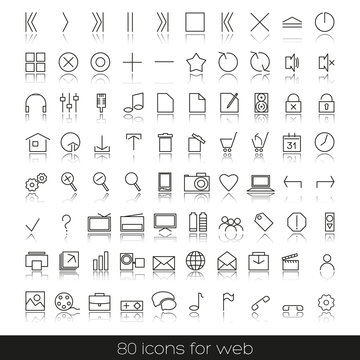 set of icons for your web, audio, Internet