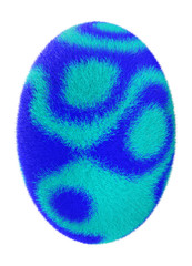 egg with abstract furry texture in blue