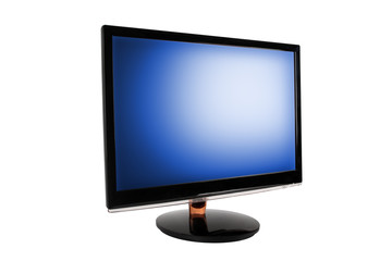 Wide LED computer monitor.