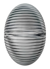 egg with geometric black white pattern
