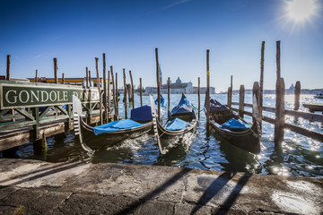 Iconic Gondolas in Venice, Italy