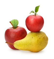 Pear and red apples