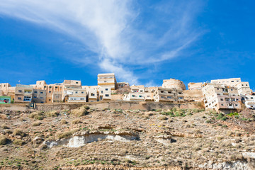 Fototapeta na wymiar town Kerak on stone hill, Jordan
