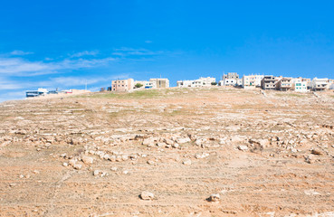 town Kerak on stone hill, Jordan