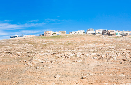 town Kerak on stone hill, Jordan