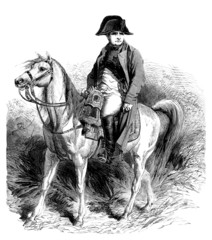 Napoleon Bonaparte - a cheval - obrazy, fototapety, plakaty