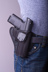Holstered gun
