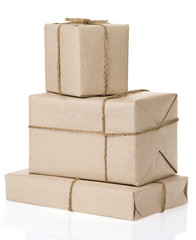 parcel wrapped with brown paper