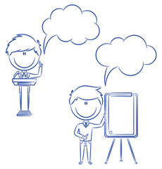 Cute and funny businessmen at a conference