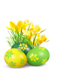 Fototapeta na wymiar Easter decoration with Easter eggs.