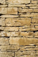 Close up of a limestone stone wall