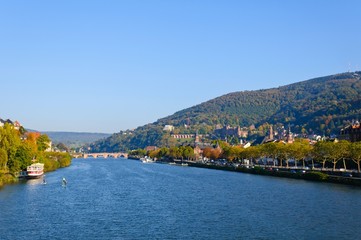 Castle and the Old Town in Heidelberg, Germany