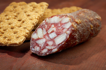 Salami and bread