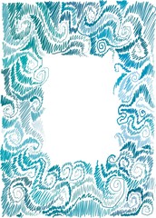 marine hand-drawn frame