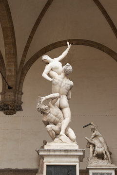 Italy, Florence. Sculpture "The Rape of the Sabine Women"