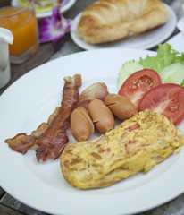 American breakfast,