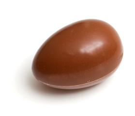 isolated single chocolate egg
