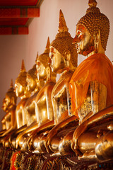 Sitting Buddha statues, Thailand