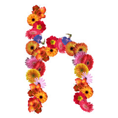 High resolution conceptual flower font isolated