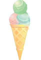 Delicios Ice Cream Mint-Cherry-Vanilla