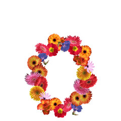 High resolution conceptual flower font isolated