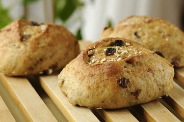 Pains à l'avoine et raisin