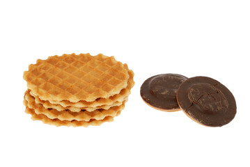 sweet cookies on white