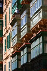 Naklejka premium Traditional Maltese balcony, Valletta, Malta