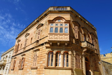 Traditional Maltese architecture in Valletta, Malta