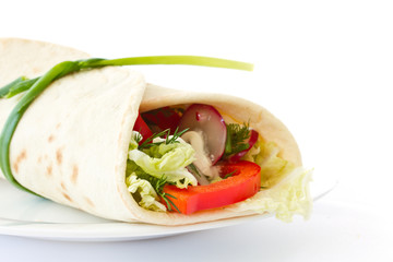 pita bread stuffed with vegetables